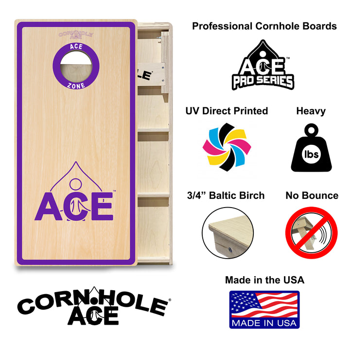 ACE Zone - Purple - Cornhole Board Set - Professional