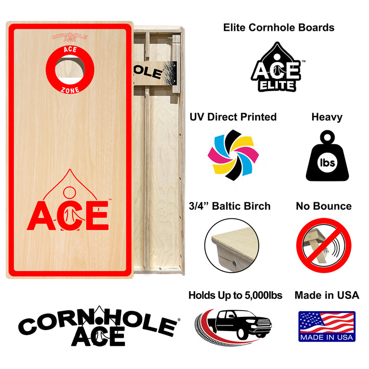 ACE Zone - Red - Cornhole Board Set - Elite