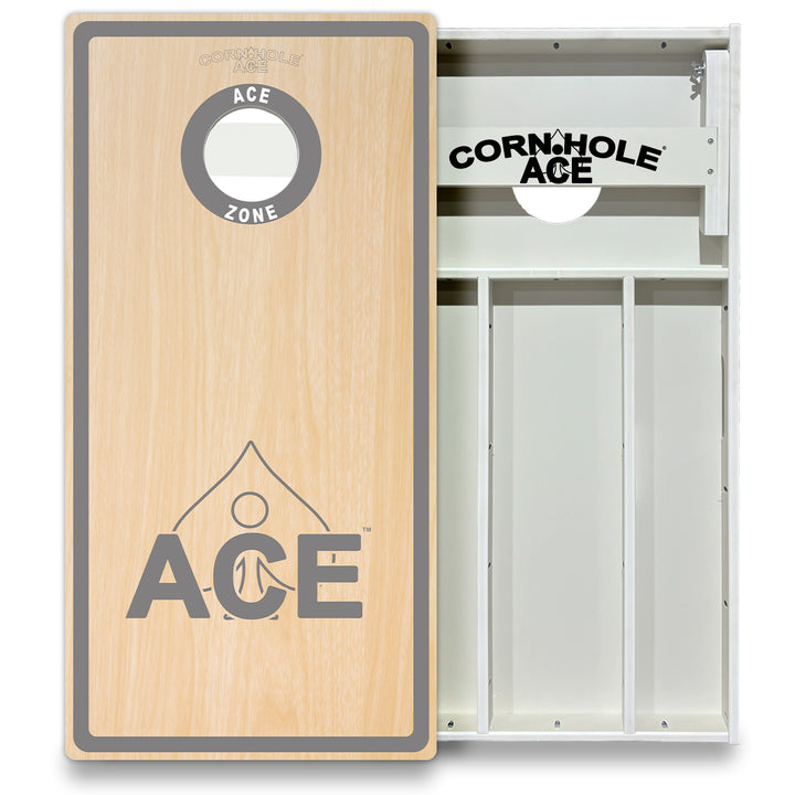 ACE Zone - Silver - Cornhole Board Set - All Weather