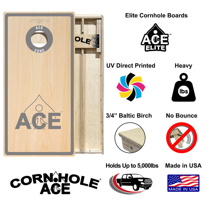 ACE Zone - Silver - Cornhole Board Set - Elite