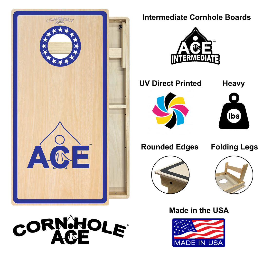 ACE Zone - Stars - Cornhole Board Set - Intermediate