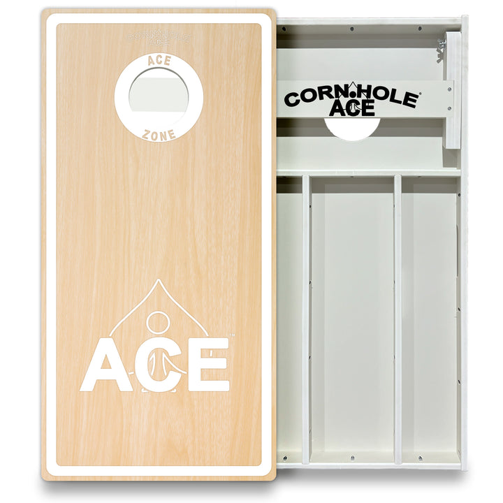 ACE Zone - White - Cornhole Board Set - All Weather