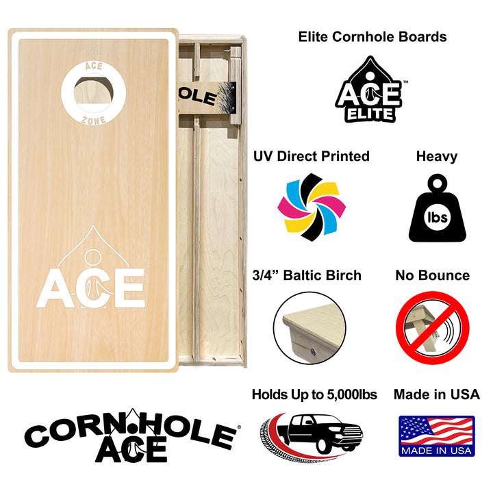 ACE Zone - White - Cornhole Board Set - Elite