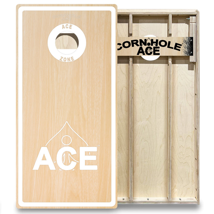 ACE Zone - White - Cornhole Board Set - Elite