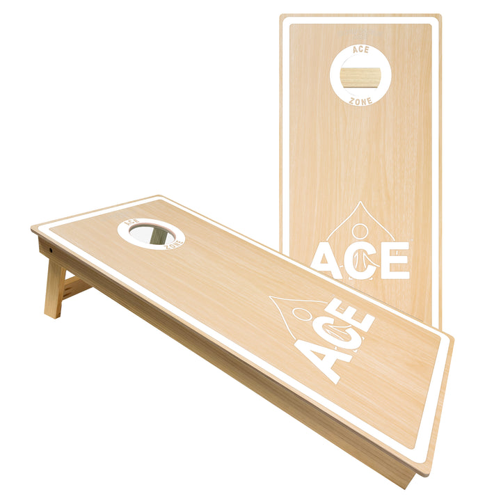 ACE Zone - White - Cornhole Board Set - Intermediate