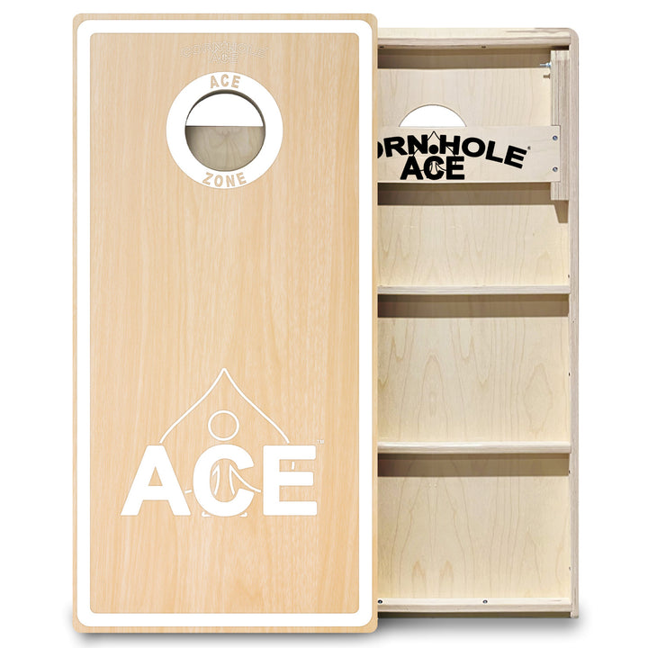 ACE Zone - White - Cornhole Board Set - Professional