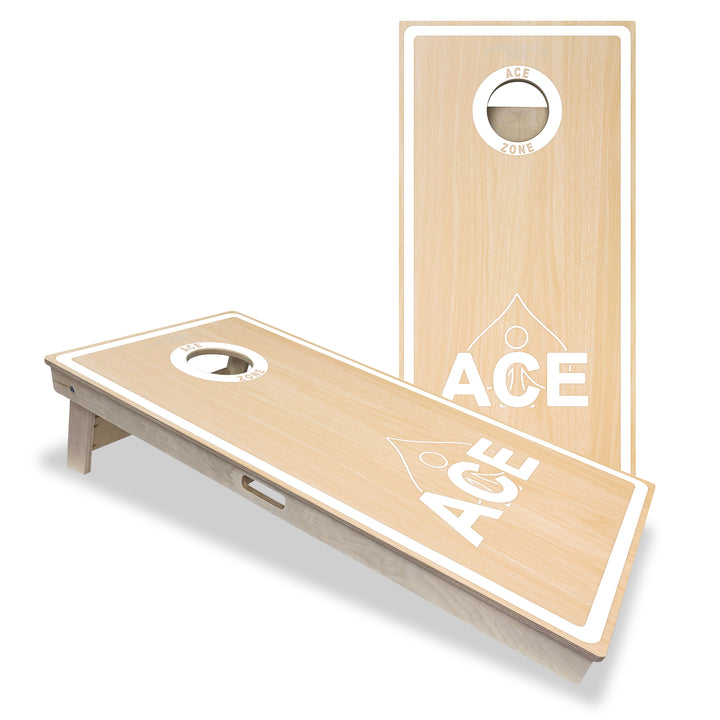 ACE Zone - White - Cornhole Board Set - Professional