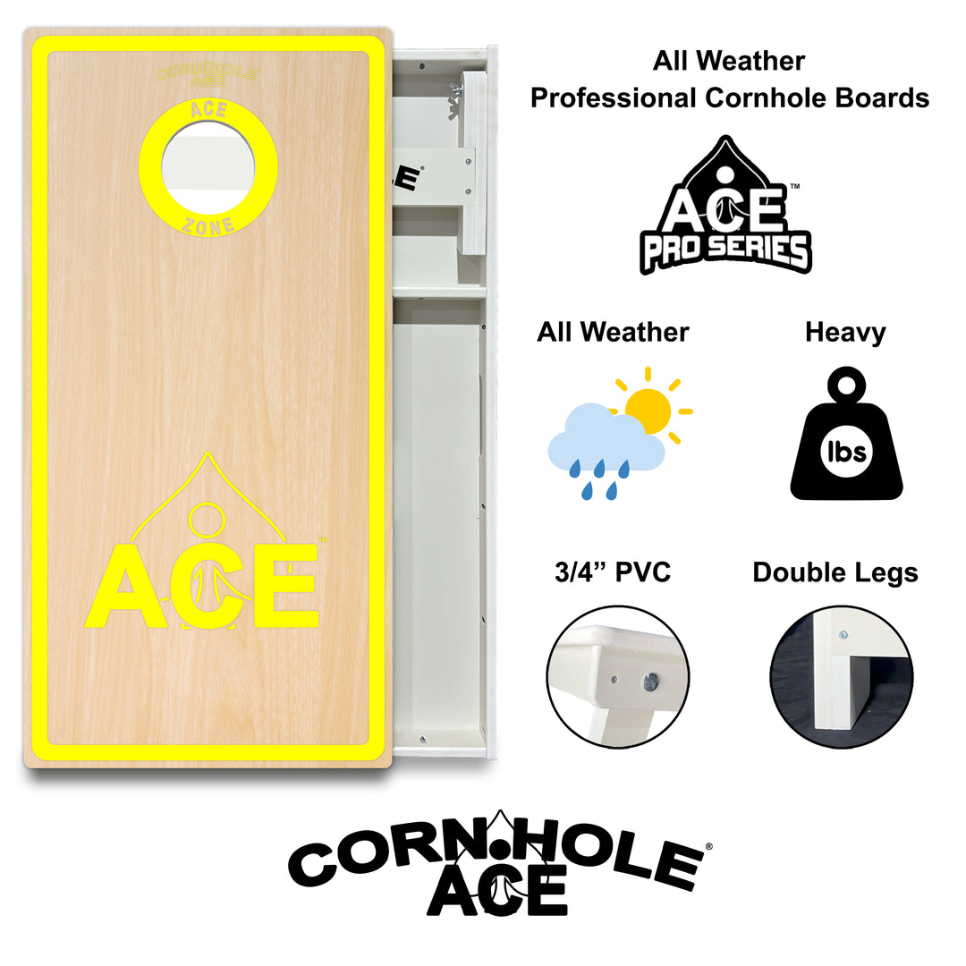 ACE Zone - Yellow - Cornhole Board Set - All Weather