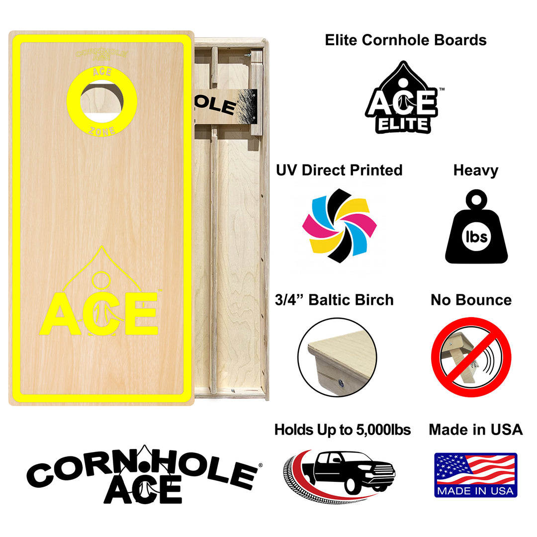 ACE Zone - Yellow - Cornhole Board Set - Elite