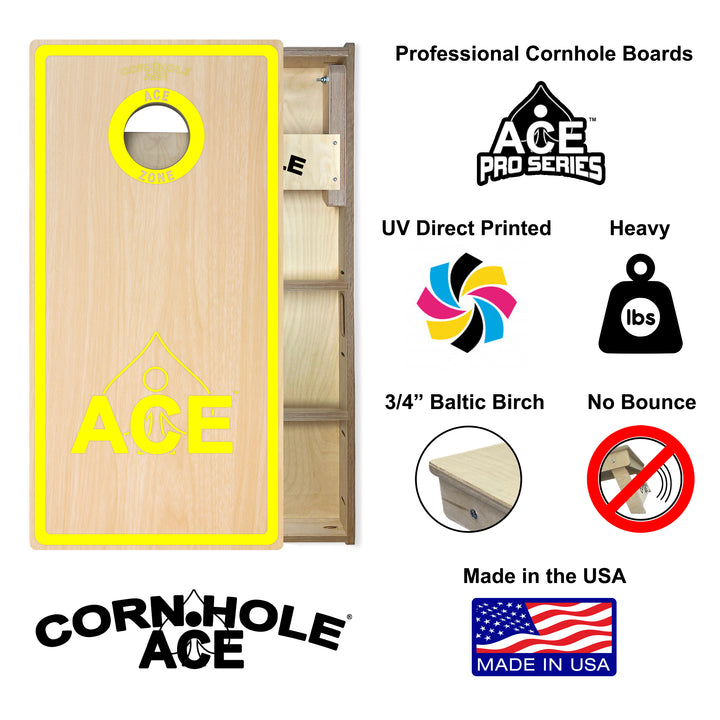 ACE Zone - Yellow - Cornhole Board Set - Professional