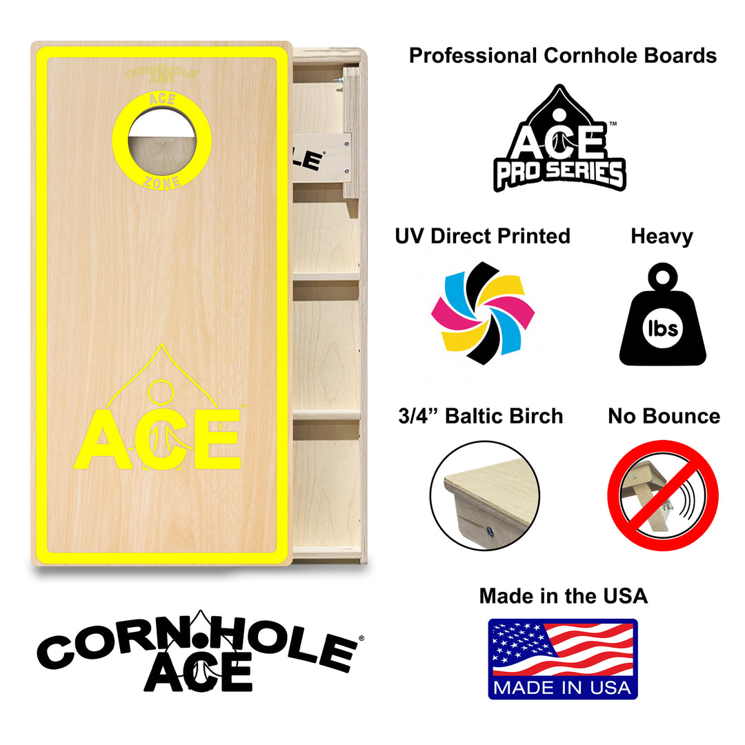 ACE Zone - Yellow - Cornhole Board Set - Professional