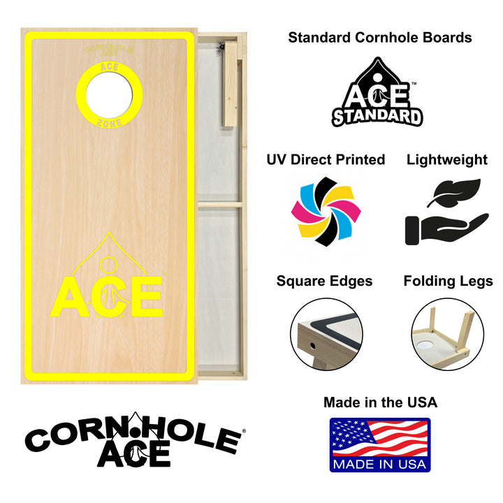 ACE Zone - Yellow - Cornhole Board Set - Standard