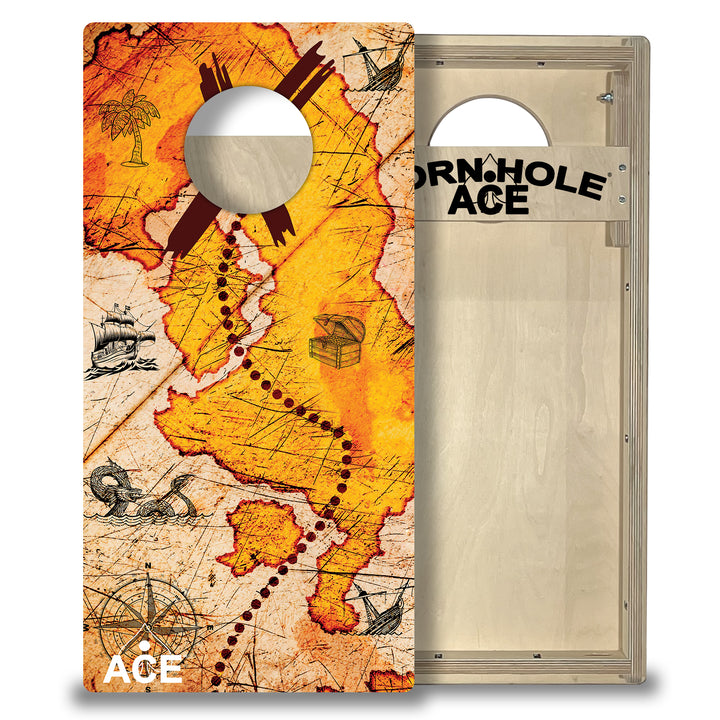 Ace Rsc Map ACE Beach Treasure Map Cornhole Board Set | Tailgate 16 in. x 32 in ...