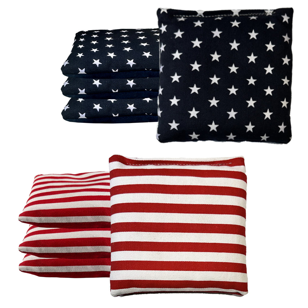 Play Platoon Premium Cornhole Bags Set - 8 Bags (4 Stars & 4 Stripes) Weather Resistant