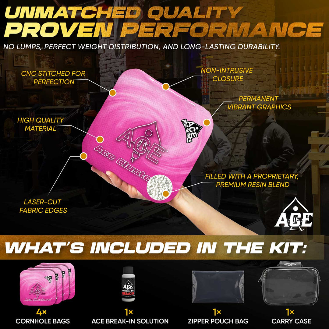 Ace Clusters - Pink - ACE Pro Bag Kit: 4 Pro Bags + Break-In Kit + Carry Case