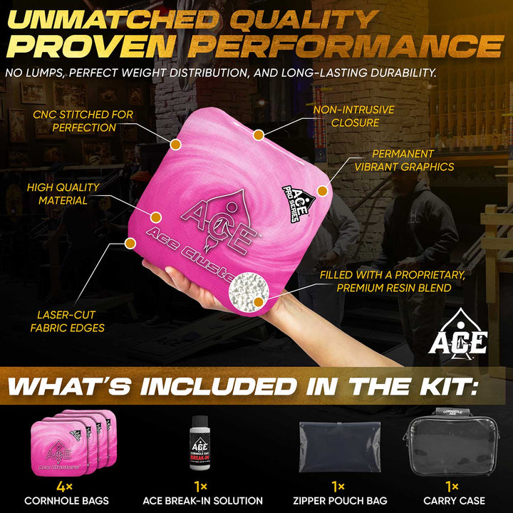 Ace Clusters - Pink - ACE Pro Bag Kit: 4 Pro Bags + Break-In Kit + Carry Case