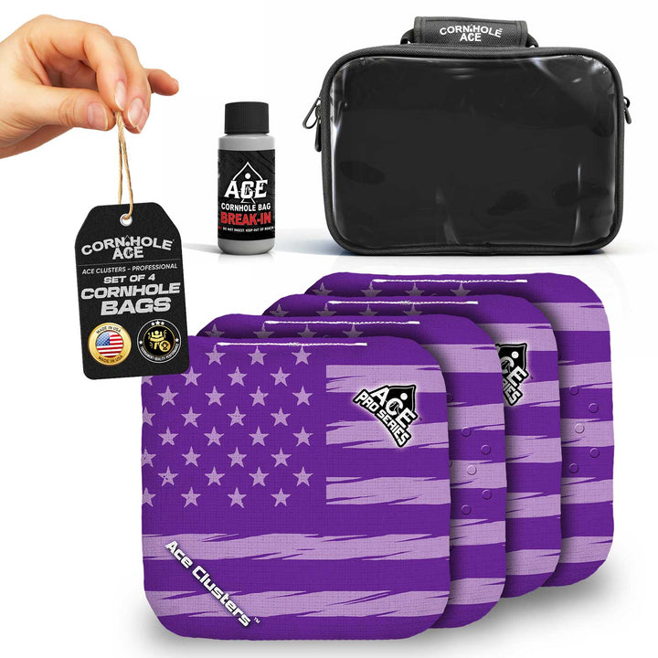 Ace Clusters - Purple USA Flag - ACE Pro Bag Kit: 4 Pro Bags + Break-In Kit + Carry Case