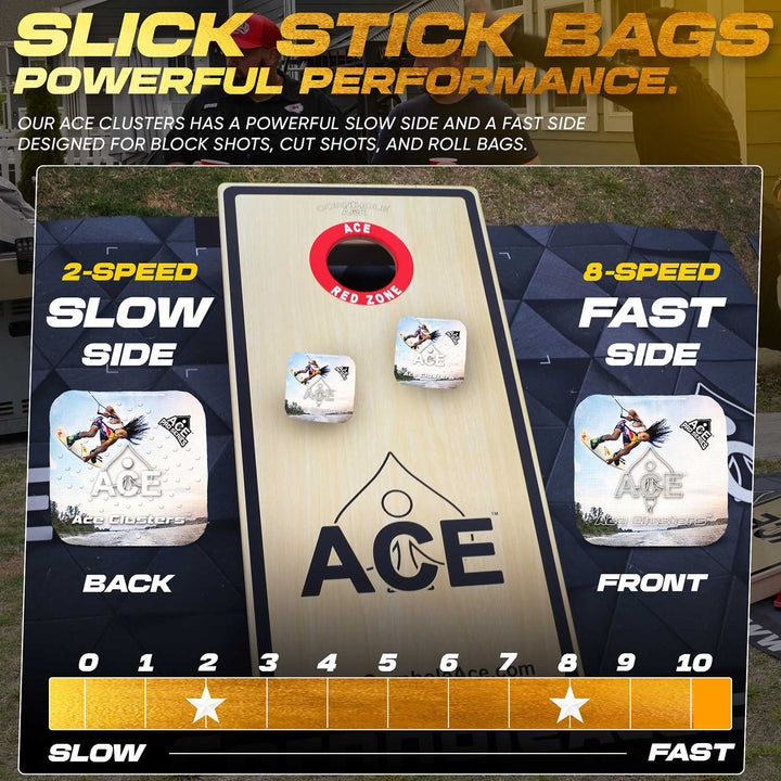 ACE Clusters Wakeboarder ACE Pro cornhole bags alternate side with coordinated graphic pattern alternate view