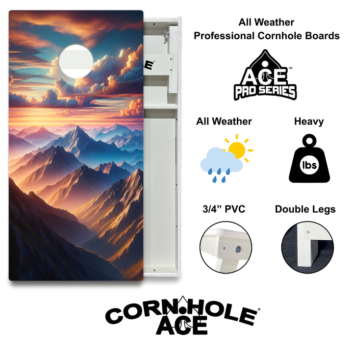 Alpine Sunrise - Cornhole Board Set - All Weather