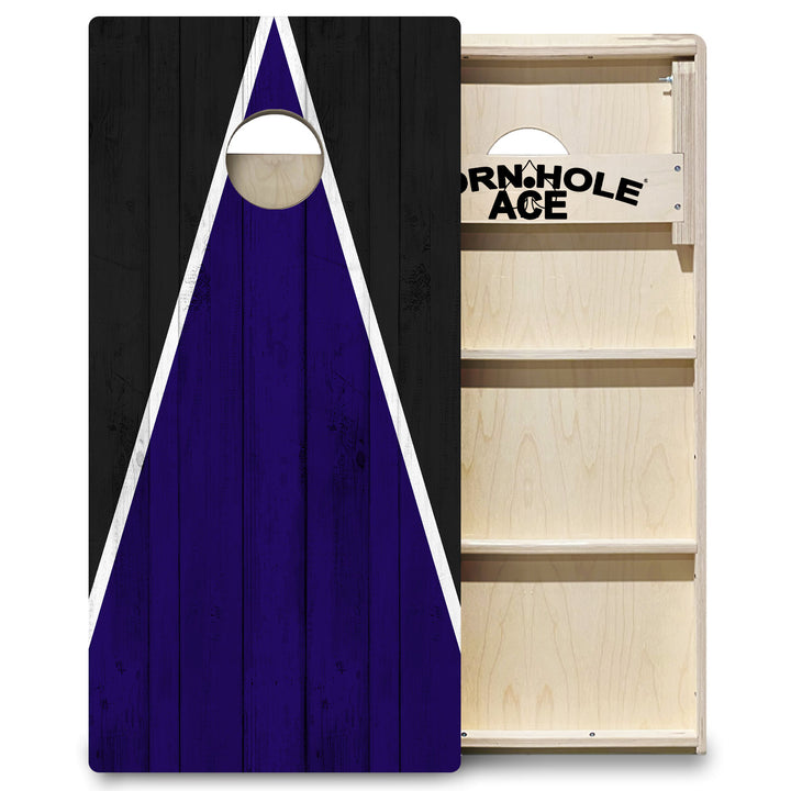 Baltimore Tailgate Triangle Design (Purple and Black) - Cornhole Board Set - Professional