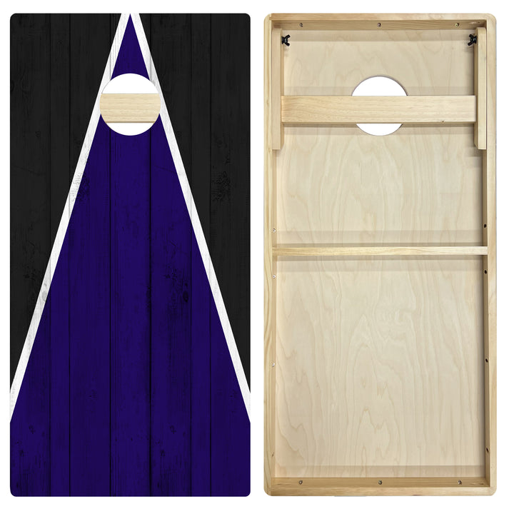 Baltimore Tailgate Triangle Design (Purple and Black) - Cornhole Board Set - Intermediate