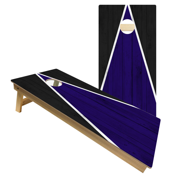 Baltimore Tailgate Triangle Design (Purple and Black) - Cornhole Board Set - Intermediate