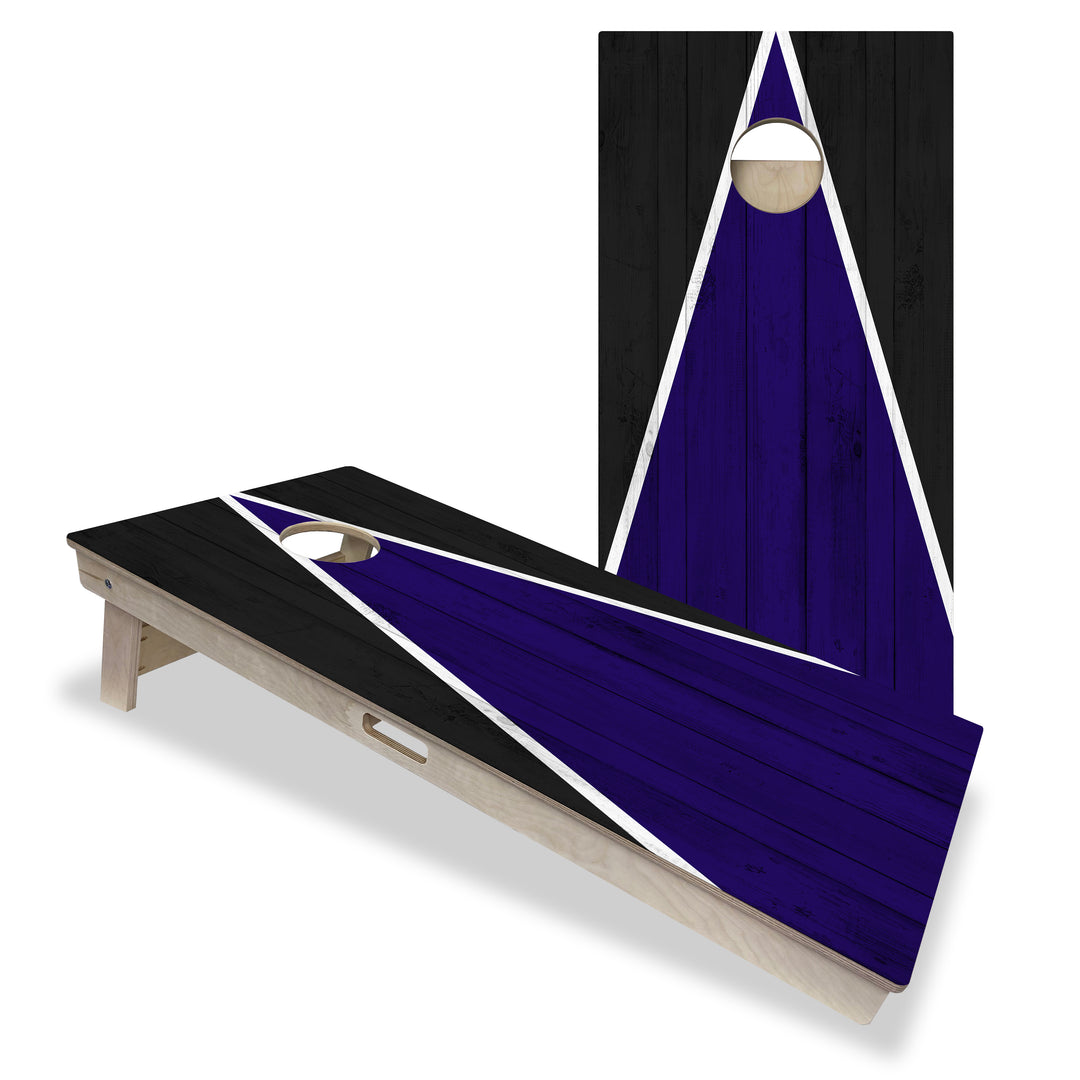 Baltimore Tailgate Triangle Design (Purple and Black) - Cornhole Board Set - Professional