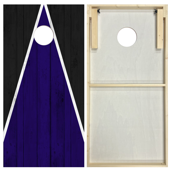 Baltimore Tailgate Triangle Design (Purple and Black) - Cornhole Board Set - Standard