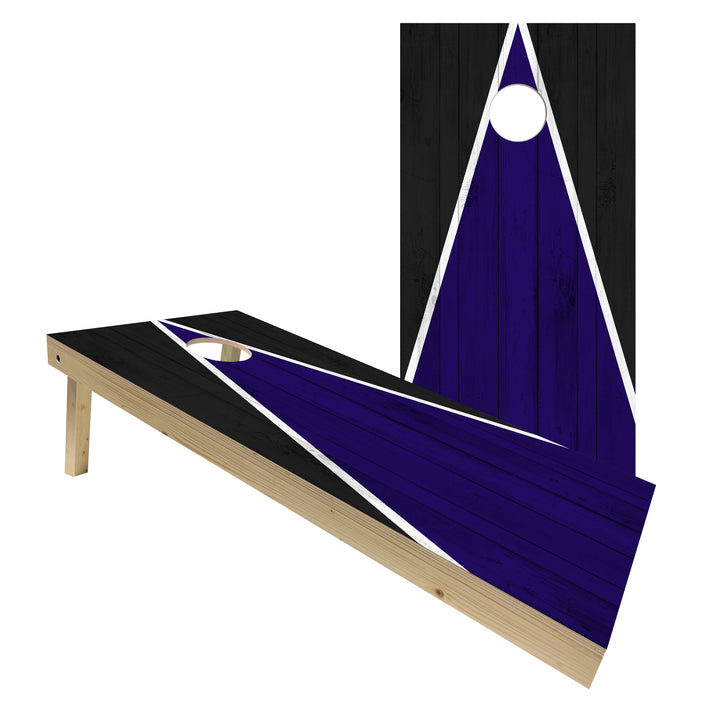 Baltimore Tailgate Triangle Design (Purple and Black) - Cornhole Board Set - Standard