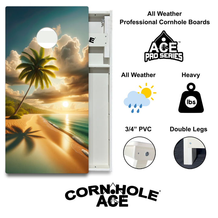 Beach Paradise - Cornhole Board Set - All Weather