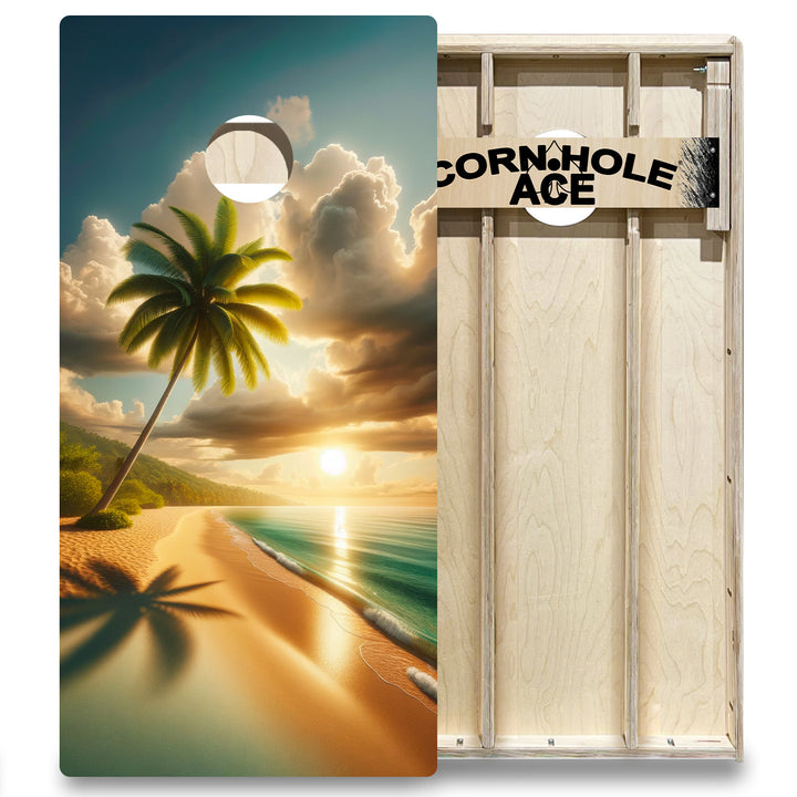 Beach Paradise - Cornhole Board Set - Elite