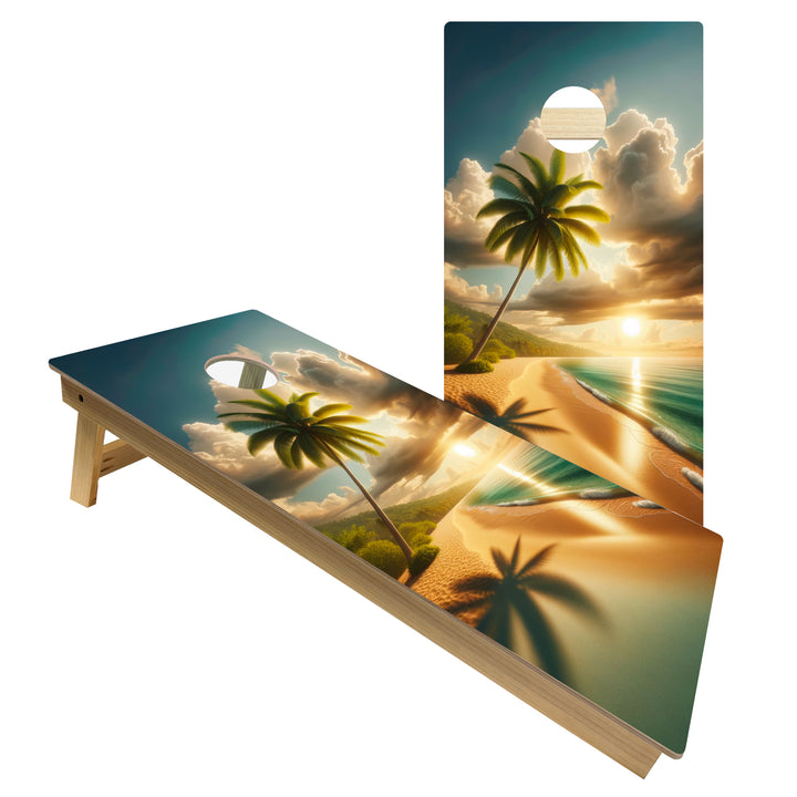 Beach Paradise - Cornhole Board Set - Intermediate