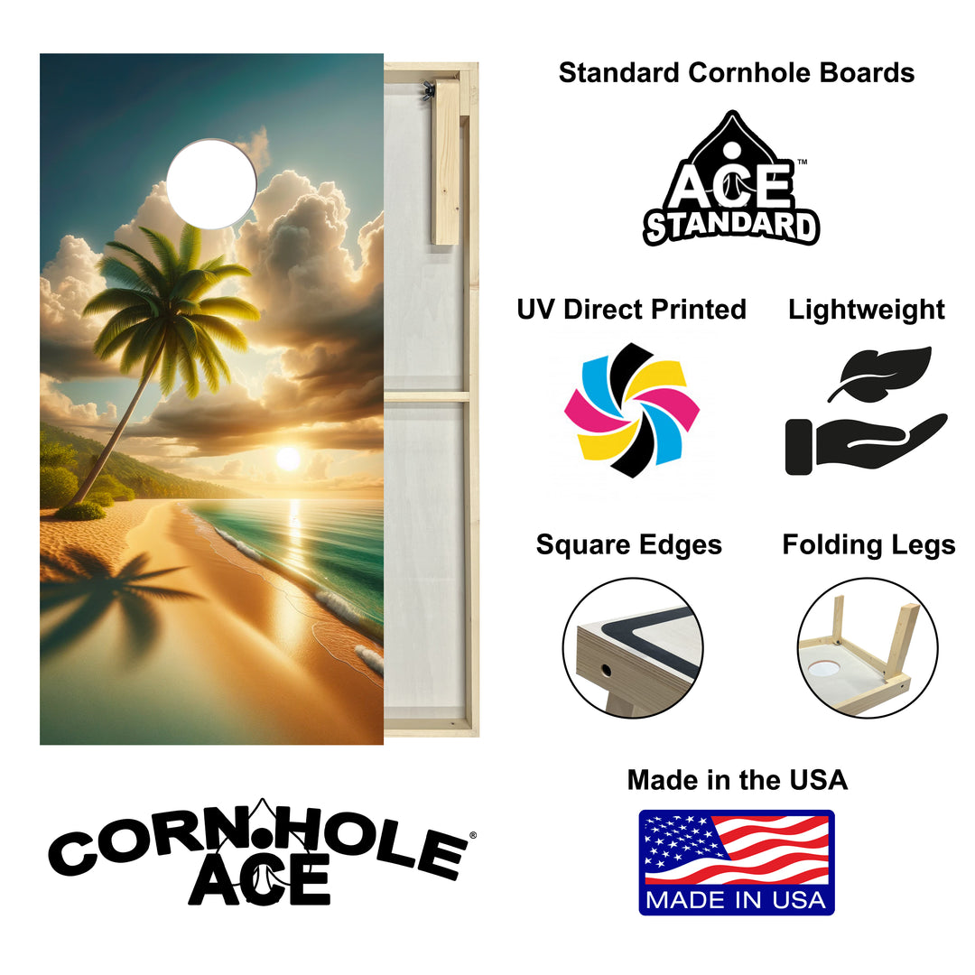 Beach Paradise - Cornhole Board Set - Standard