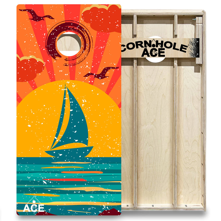 ACE Beach Sailboat - Cornhole Board Set - Elite