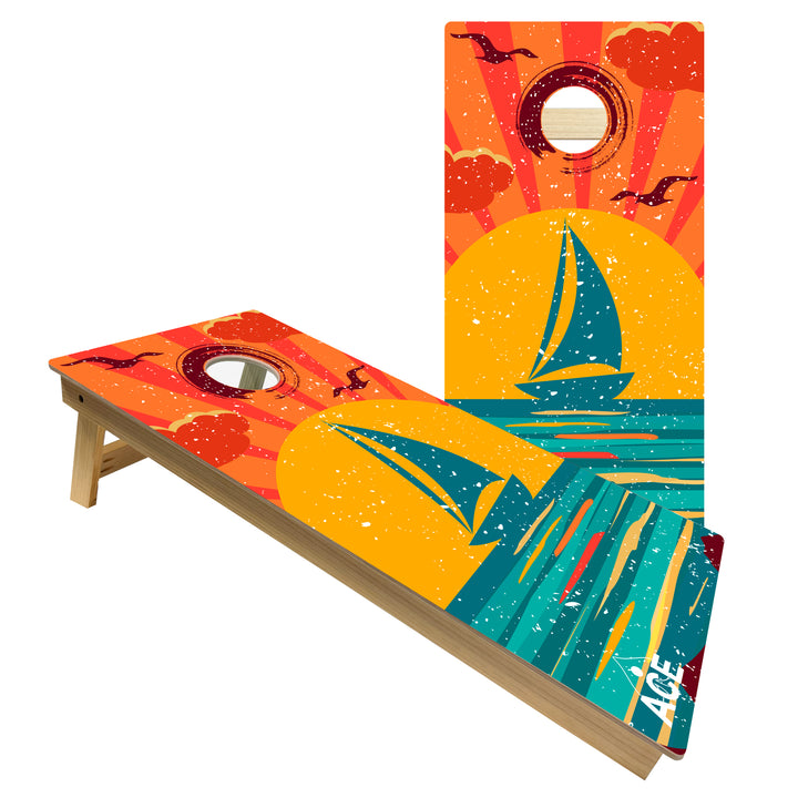 ACE Beach Sailboat - Cornhole Board Set - Intermediate