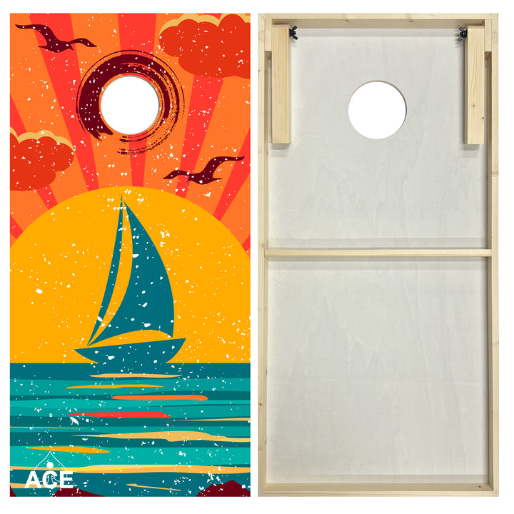 ACE Beach Sailboat - Cornhole Board Set - Standard