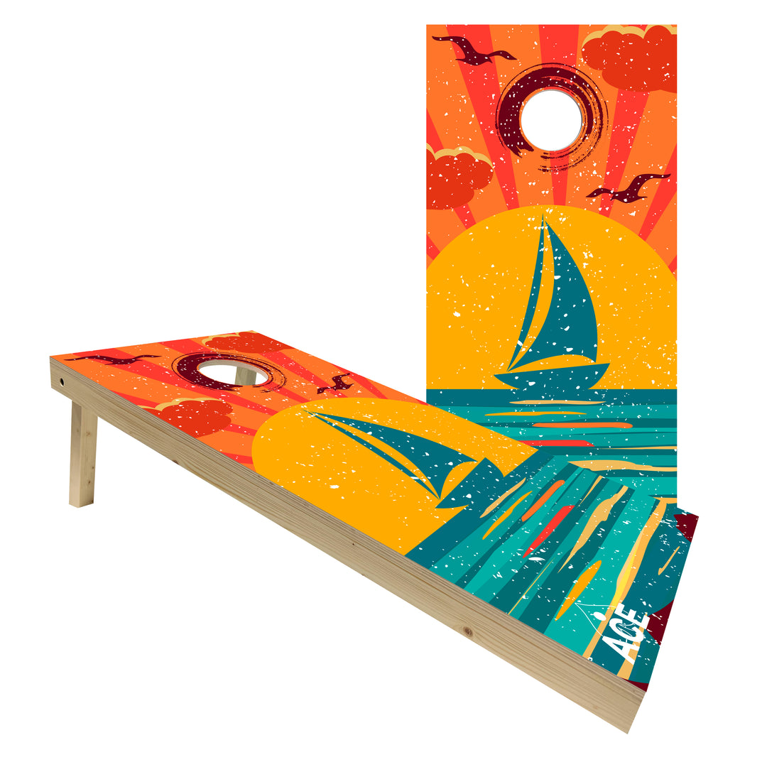 ACE Beach Sailboat - Cornhole Board Set - Standard