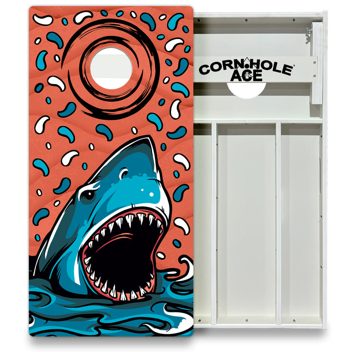 ACE Beach Shark - Cornhole Board Set - All Weather