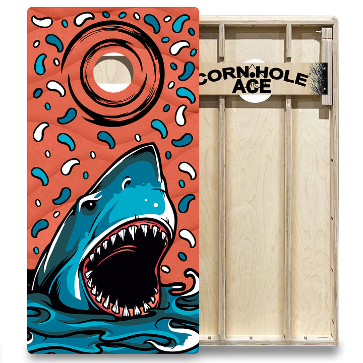 ACE Beach Shark - Cornhole Board Set - Elite