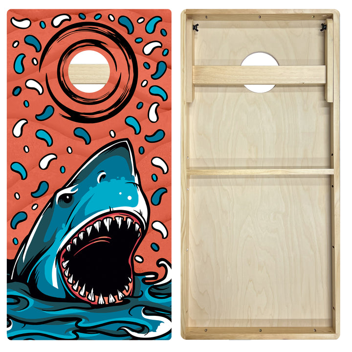 ACE Beach Shark - Cornhole Board Set - Intermediate