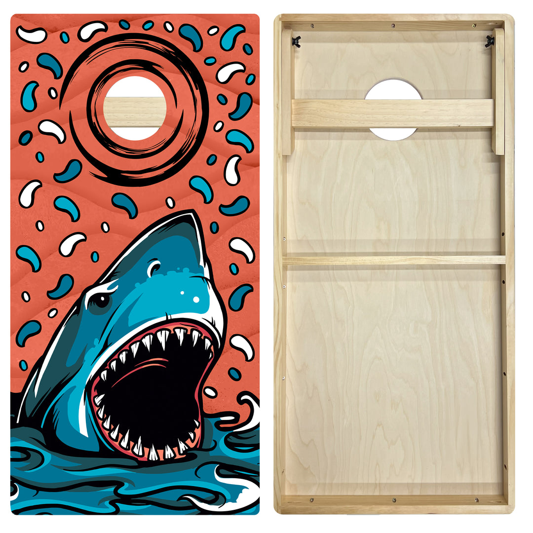 ACE Beach Shark - Cornhole Board Set - Intermediate