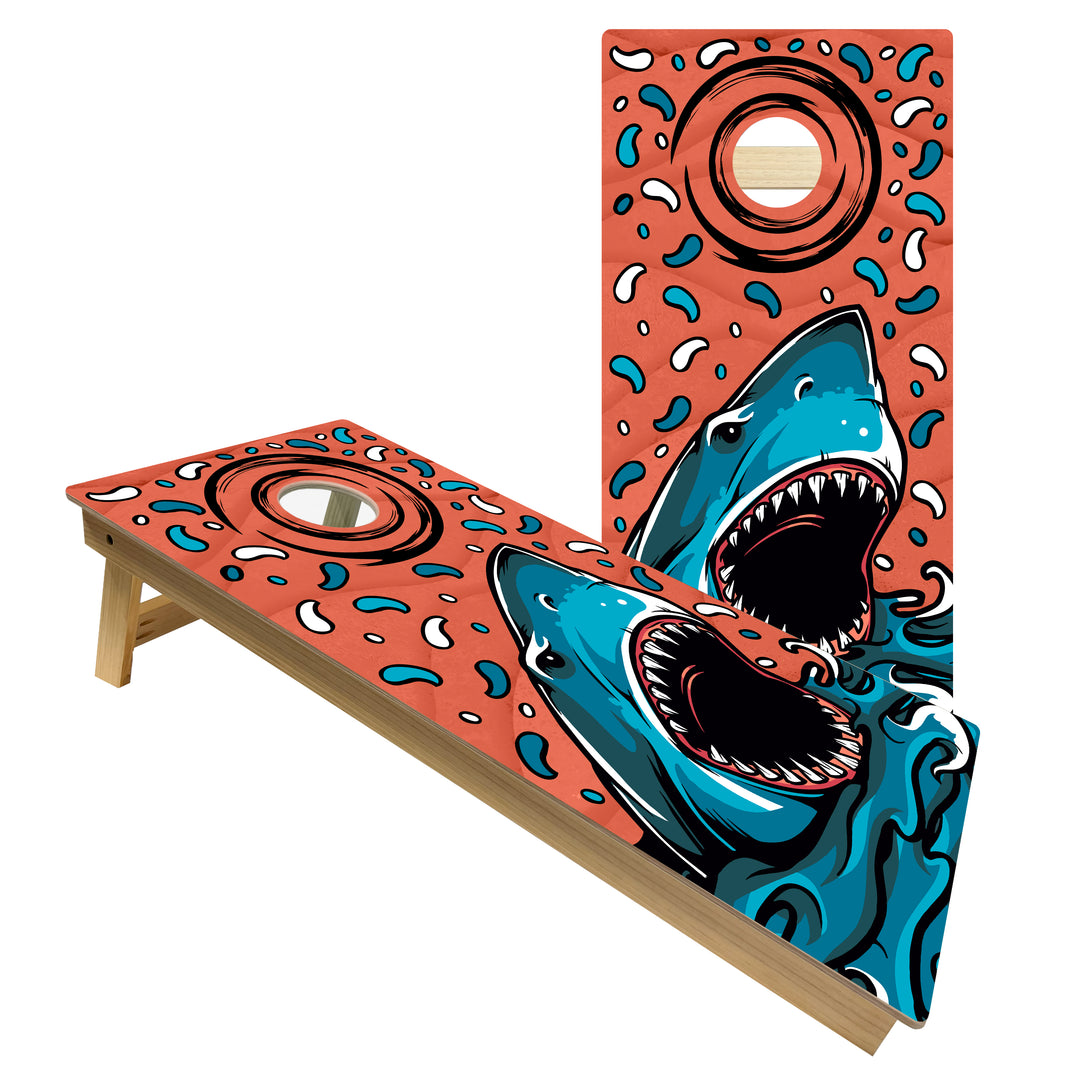 ACE Beach Shark - Cornhole Board Set - Intermediate