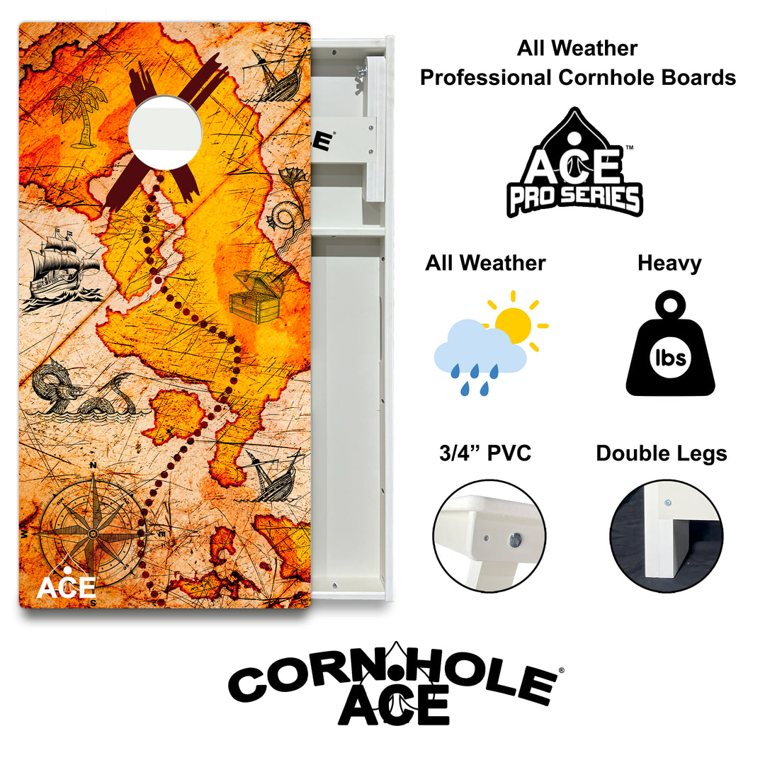 ACE Beach Treasure Map - Cornhole Board Set - All Weather