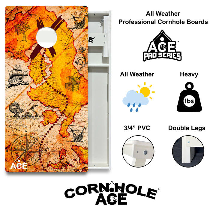 ACE Beach Treasure Map - Cornhole Board Set - All Weather