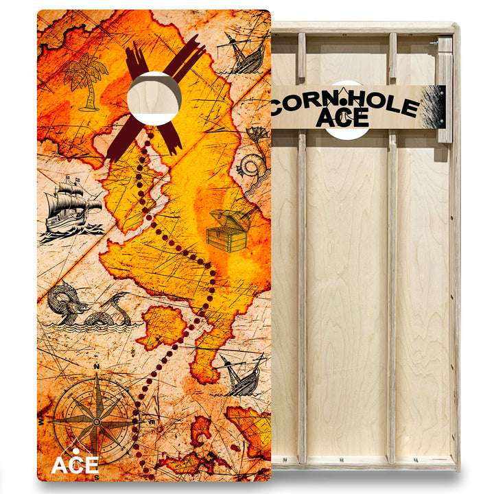 ACE Beach Treasure Map - Cornhole Board Set - Elite