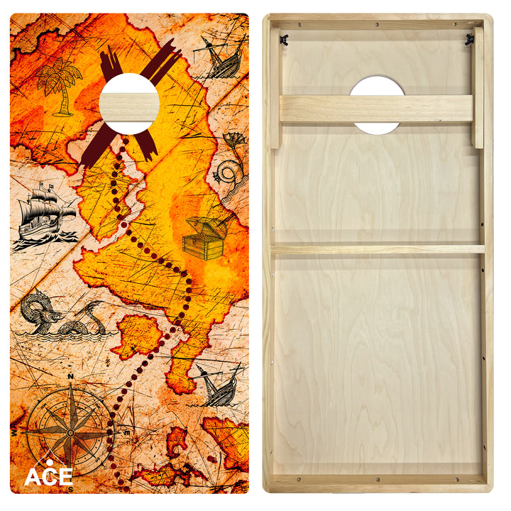 ACE Beach Treasure Map - Cornhole Board Set - Intermediate