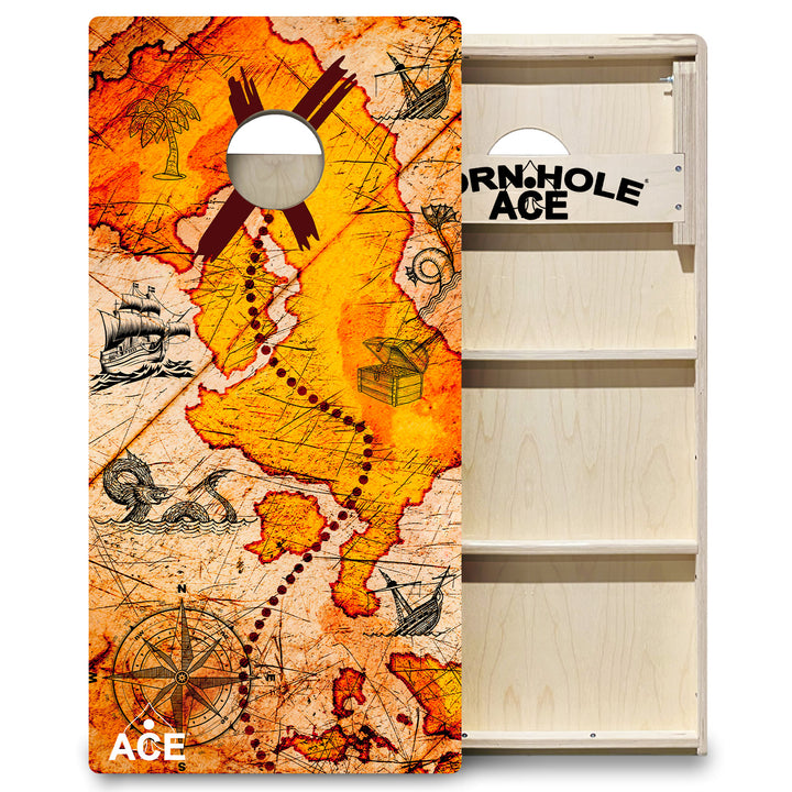 ACE Beach Treasure Map - Cornhole Board Set - Professional