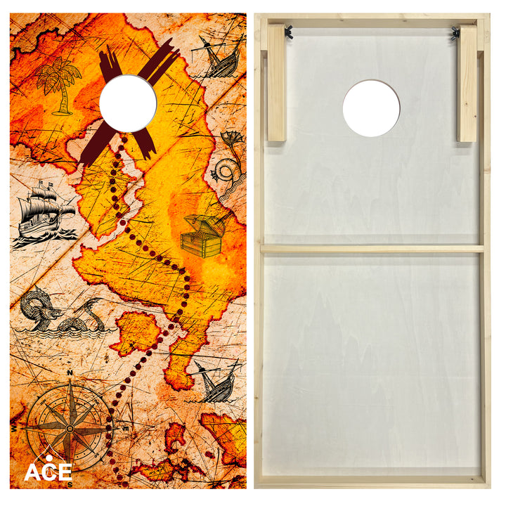 ACE Beach Treasure Map - Cornhole Board Set - Standard