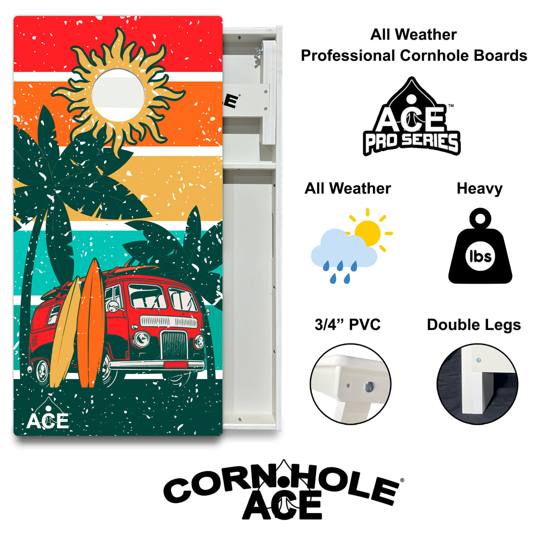 ACE Beach Van - Cornhole Board Set - All Weather