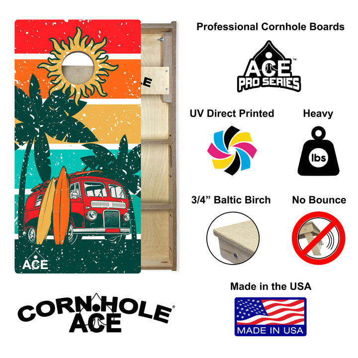 ACE Beach Van - Cornhole Board Set - Professional